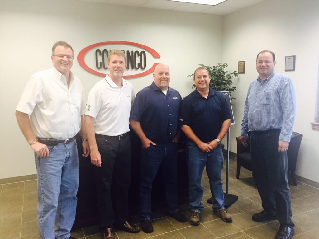 From Left to Right:  COMANCO President Mark Topp, COMANCO Vice President Larry Holmes, COMANCO Division Manager Clayton Lung, Progressive Waste Solutions SE Regional Engineer Kirk Wills and COMANCO Vice President Tommy Topp