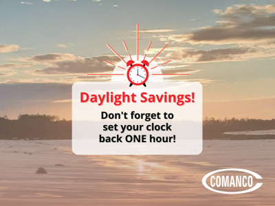 REMINDER: Daylight Savings Ends November 6th