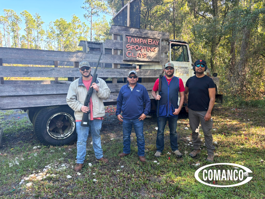 COMANCO Team Members Posing At The 10th Annual Bayside And Solar Charity Clay Shoot At Tampa Bay Sporting Clays In Land O Lakes Florida