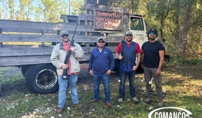 COMANCO Team Members Posing At The 10th Annual Bayside And Solar Charity Clay Shoot At Tampa Bay Sporting Clays In Land O Lakes Florida